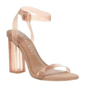 Gianni Bini Liyra new skool vinyl clear block heels